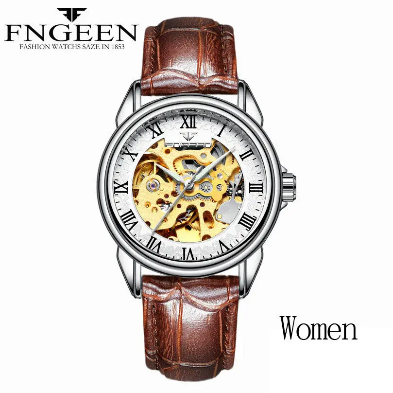 women silver white0 Reloj Mujer, наручные часы со скелетом, Relogio Hour, Лидирующий бренд, женские автоматические механические часы, женские часы с турбийоном - Цвет: women silver white0