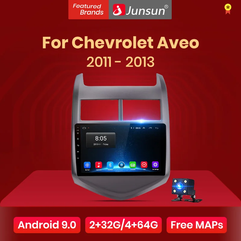 Junsun V1 2G+ 32G Android 9,0 для Chevrolet Aveo 2 2011-2013 автомобильный Радио Мультимедиа Видео плеер навигация gps 2 din dvd