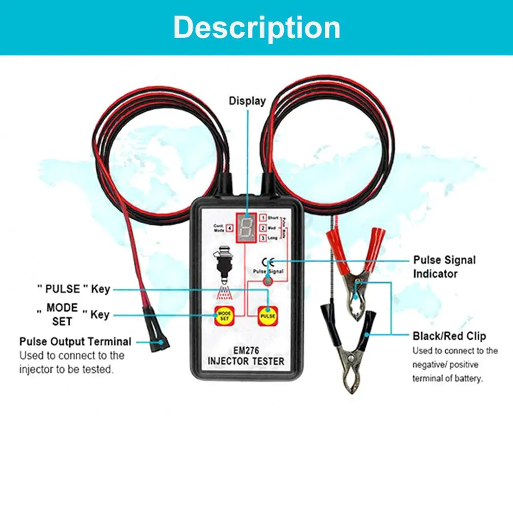 EM276 профессиональный тестер инжектора топливный инжектор 4 Pluse режимов мощный