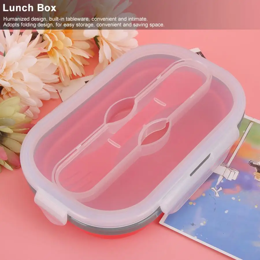 Ланч-бокс Bento box Ланч-бокс es контейнеры 950 мл портативный пищевой силиконовый складной Ланч-бокс контейнер для салата