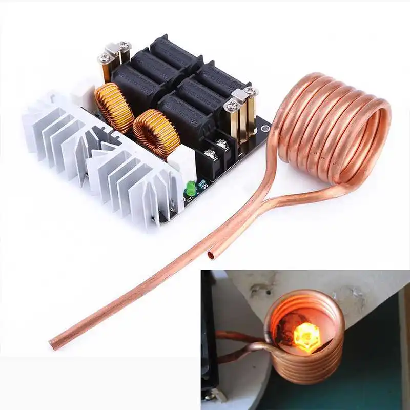 

1Pc 1000W Zvs Heating Module Low Voltage Induction Heating Heater Diy Board Module With Tesla Coil