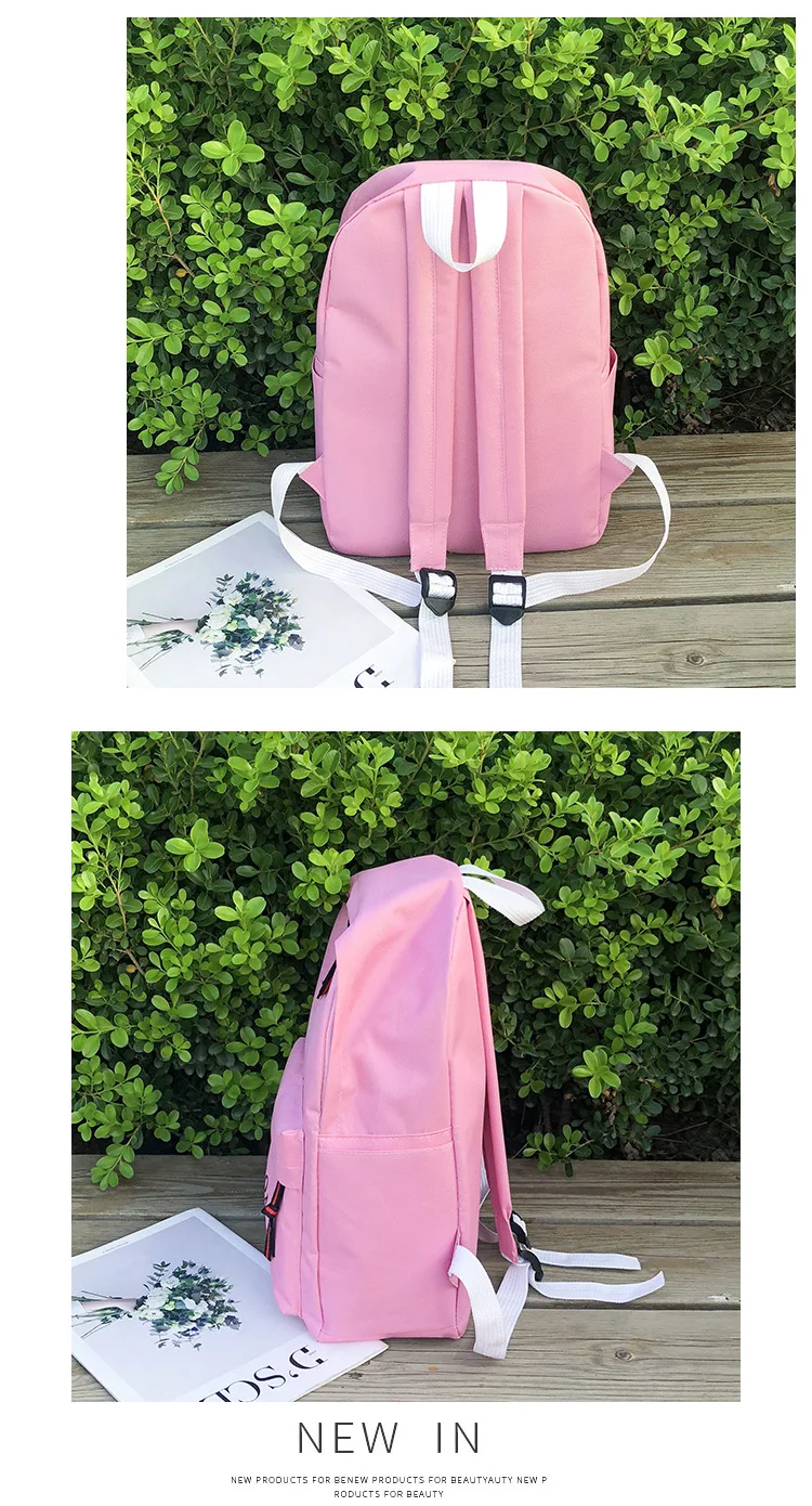 New Style College Canvas Backpack Korean-style Trendy Pure Color Backpack Men And Women High School Schoolbag