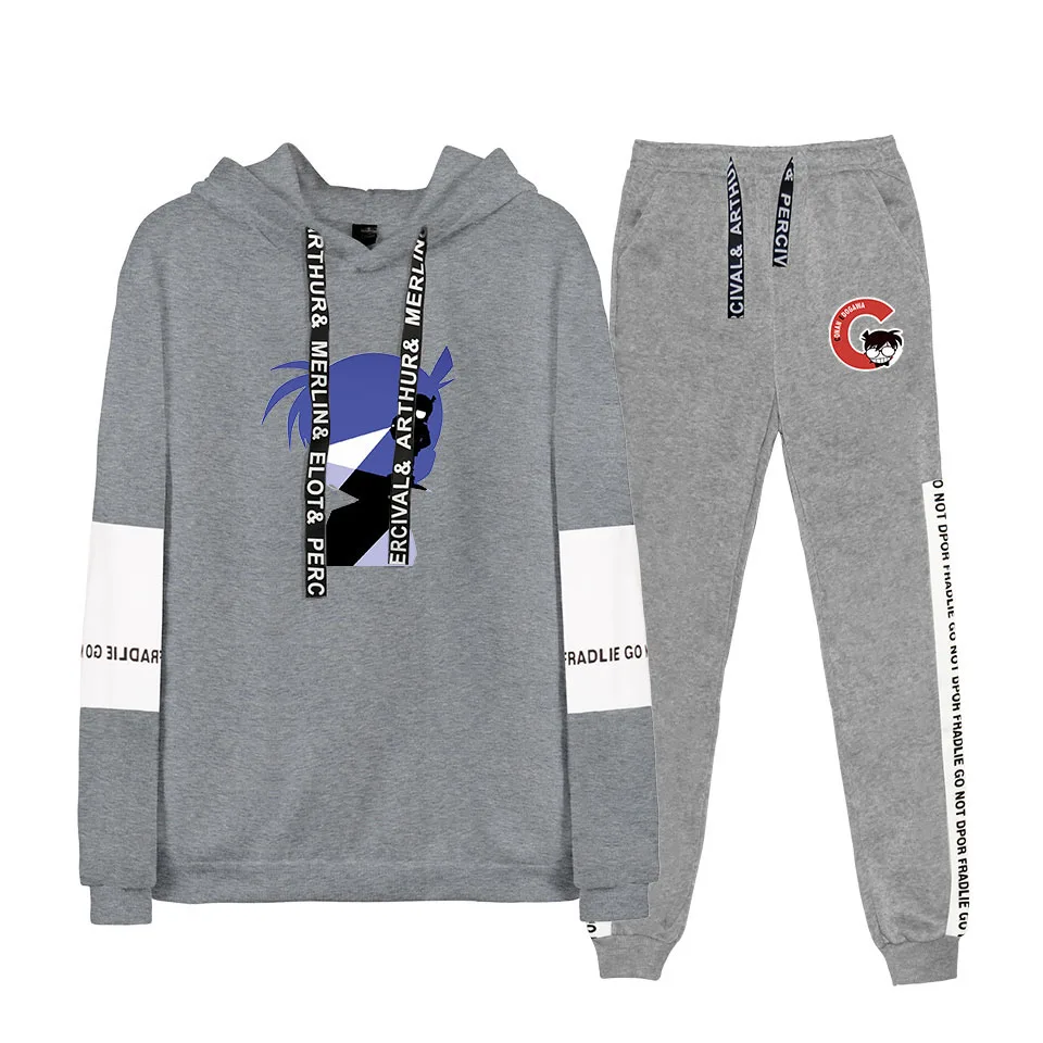 New 2019 Brand Tracksuit Fashion Detective Conan Men Sportswear Two Piece Sets Cotton hoodie+Pants Sporting Suit Male New 2019 Brand Tracksuit Fashion Detective Conan Men Sportswear Two Piece Sets Cotton hoodie+Pants Sporting Suit Male
