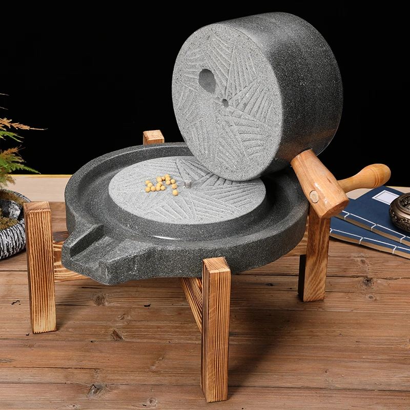 Molinillo De Piedra Mil Para La Familia Molino De Piedra Leche De Soja Material De Canamo Con Estante De Abeto Antiguo Pequena Piedra Hecha A Mano Molinillos De Cafe Electricos Aliexpress