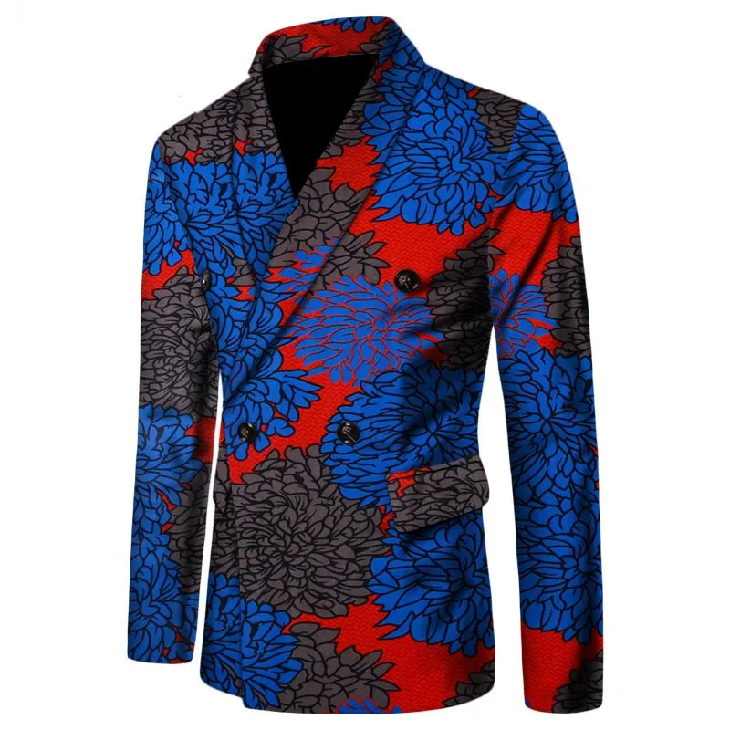 Маскарадный пиджак африканская мужская одежда пальто с длинным рукавом Африканский принт Slim Fit мужской костюм пиджак мужской Базен Riche пальто Топы WYN190 - Цвет: 13