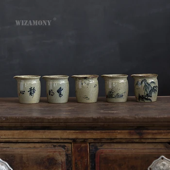 

WIZAMONY Antique Geyao Hand-Painted gong dao bei tea tray Ceramic gong bei Uniform Cup Ice Stuffed Toys Ru-cha qi Kung Fu Tea
