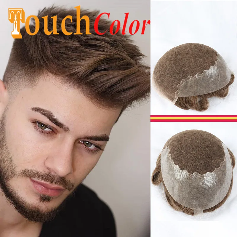 

Lace Men Toupee Human Hair Swiss Lace Men Wig Hairpieces Hair System Toupee Natural Hairline Bleach Knot Human Hair Men Wig