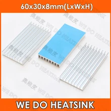 1 шт. алюминиевый блок радиатор средней тепловой пластины 60*30*8 мм теплоотвод с 8810 термоклейкой бумагой