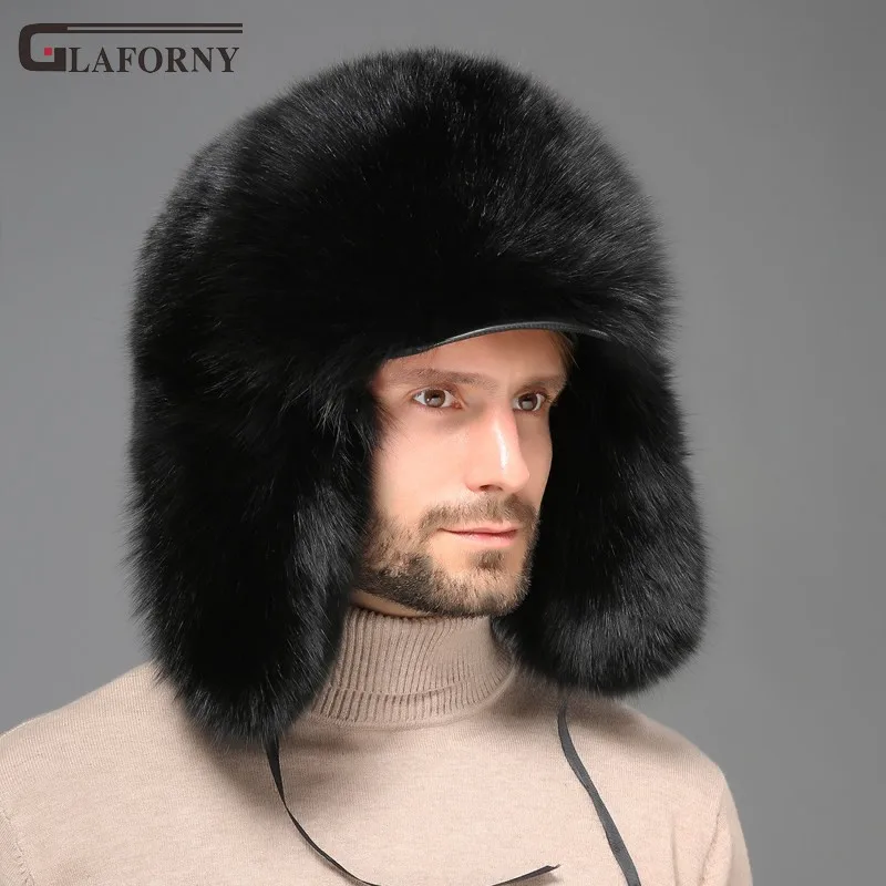 2019 шапка из лисьего меха Glaforny lei feng Мужская зимняя енота для среднего и возраста