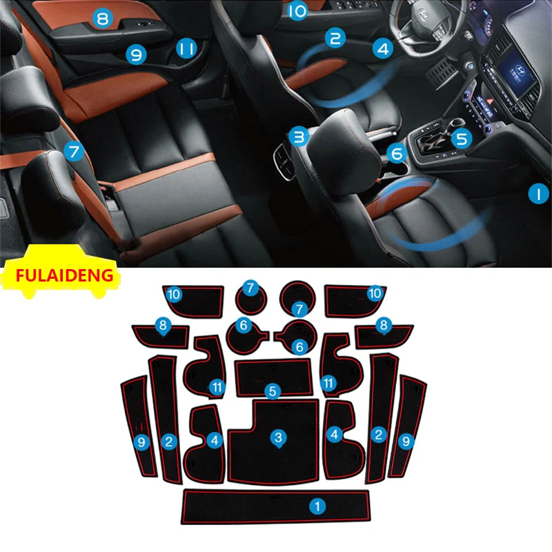 19 шт. для hyundai Elantra- коврик для межкомнатной двери Нескользящие подстаканники держатель отделка Аксессуары для стайлинга автомобилей