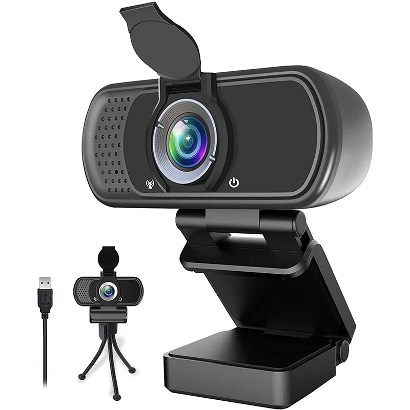 PC Camera Microphone-Cover Computer Laptop Focus Webcam 1080p Full-Hd with for And Fixed