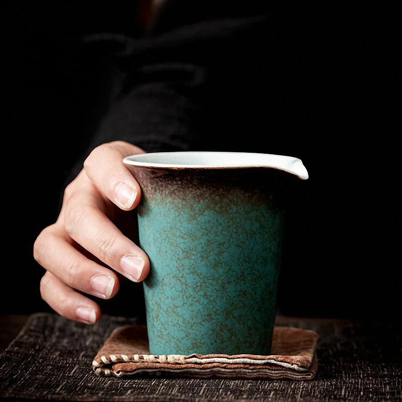 PINNY 165ML Ceramic Turquoise Glaze Cha Hai Vintage Heat Resistant Tea Service Chinese Kung Fu Tea Drinkware