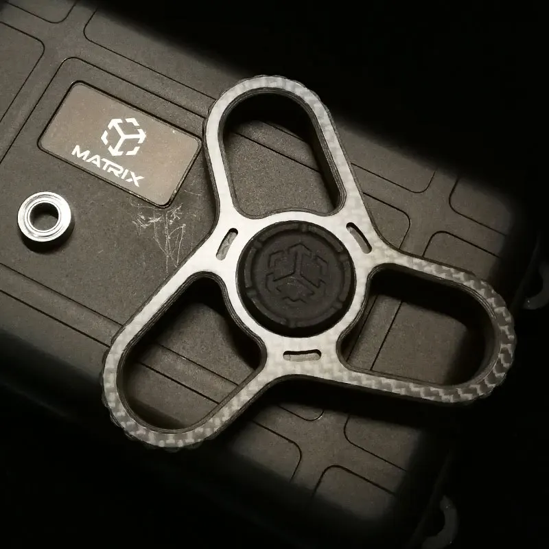 Details about   Carbon Fiber Fidget Spinner EDC Finger Buckle Autism Stress Reliever Gyro Toy 
