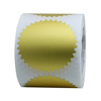 

500pcs 2" Gold Certificate Wafer Seals Labels Awards Legal Embossing Stickers