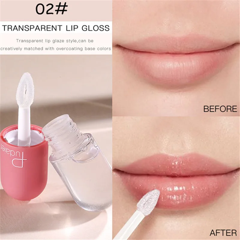 Pudaier Lip Gloss Mini Capsule Tube Moisturize Clear Lip Gloss Change Color Plumping Lipgloss Glitter Makeup Glossier Lip Tint