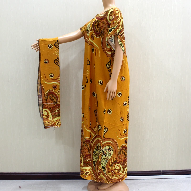 Новое поступление 2020 Африканское Дашики Хлопковое платье с коротким рукавом и