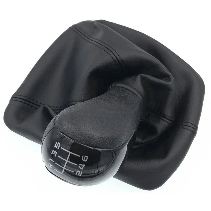 Pomo De Palanca De Cambios Para Skoda Octavia A5/A6 (2004-2012) Y Fabia MK1 (2000-2008) - Metal Y Plástico, Con Bota De Cuero, Color Negro
