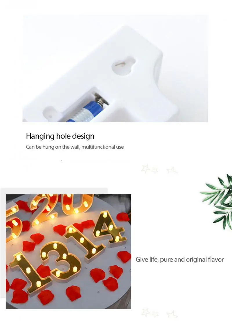 ztgs Large Alphabet Number LED Digital Lights Light Up Standing Waterproof |