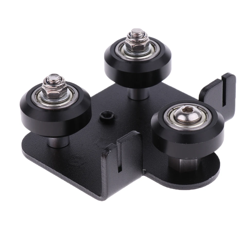 1 Pcs Extruder Back Supports Plate with 3x Pulley for 3d Printer Black