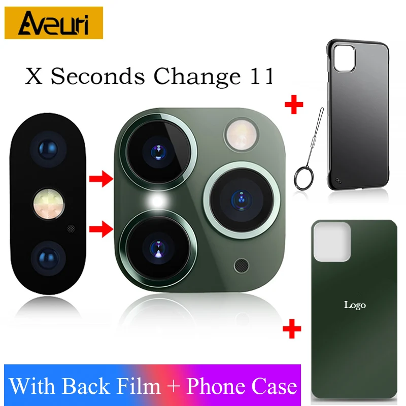 3 Holes Green Наклейка для объектива камеры, секундная Замена для iPhone X, S, XR, XS, MAX, защитный чехол для стекла, чехол для iPhone 11 Pro, Max, наклейка, поддельная камера - Цвет: 3 Holes Green