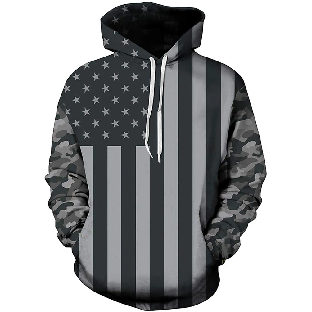 Fashion printing USA Flag Hoodies Men/women 3d Sweatshirts Print Striped Stars America Flag Hooded Hoodies Tracksuits Pullover