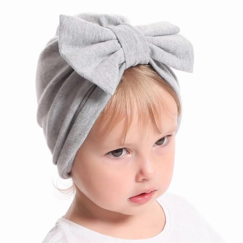 Милая хлопковая детская шапка с узелками для новорожденных, детские мягкие одноцветные шапочки, детские шапки унисекс для мальчиков и девочек
