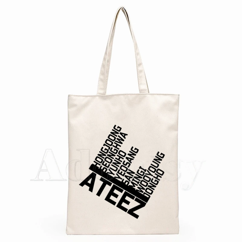 Ateez New Female Handbags Hot Selling Fashion Handbag Canvas Bag Tote Ladies Casual Shoulder Bag Reusable Shopping Bags