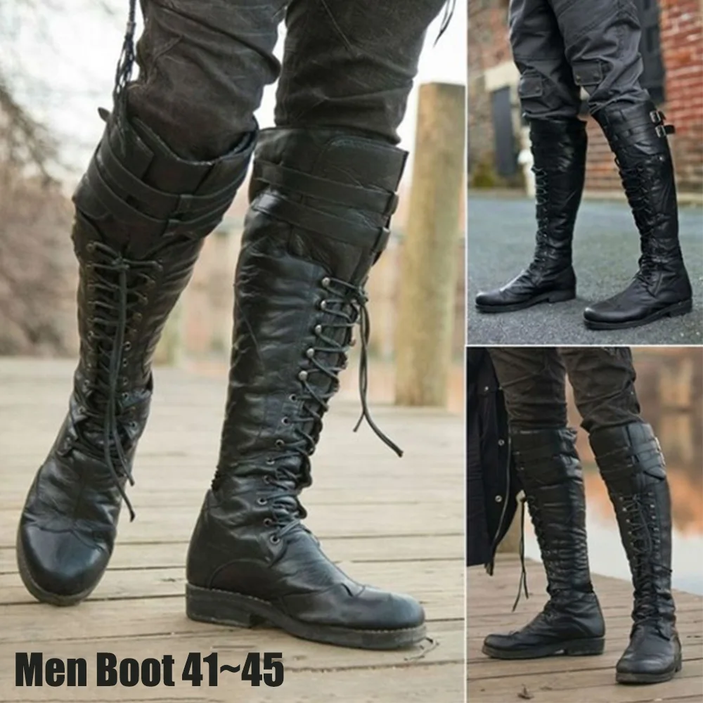high leg mens boots