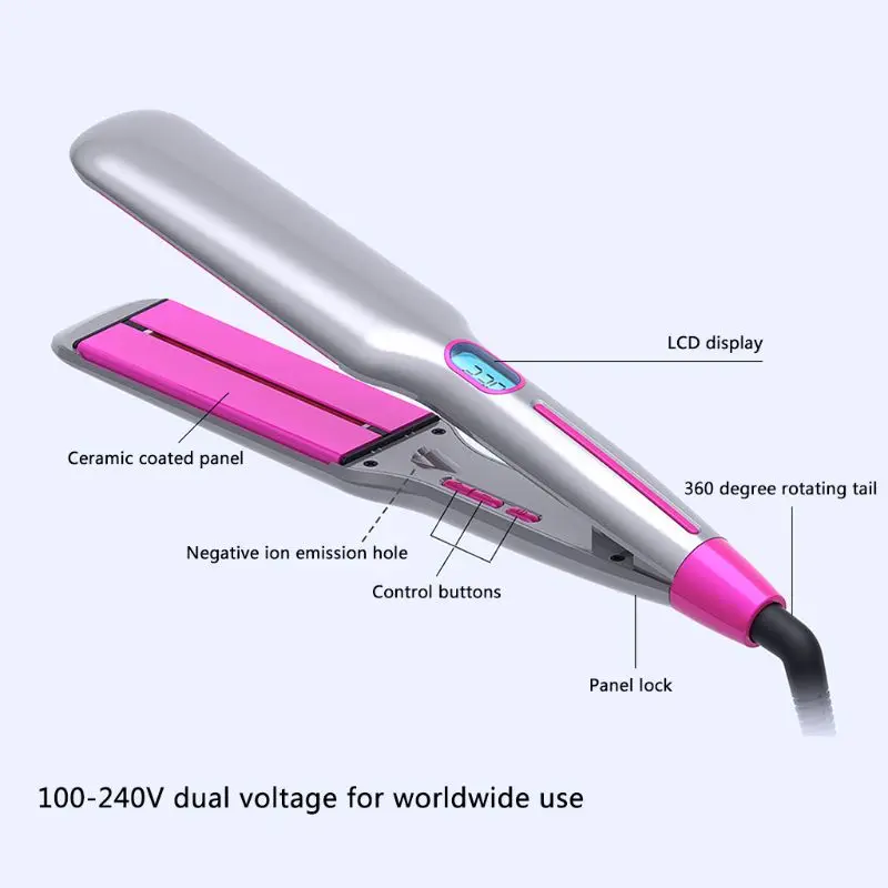 

Tourmaline Tourmaline Ceramic Ionic Flat Iron Hair Straightener Curler Adjustable Temperature with Digital LCD Display Styler