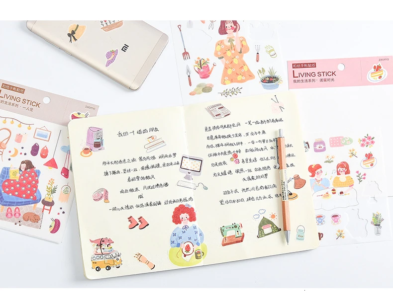 Креативная милая девушка наклейка s Скрапбукинг Kawaii Руководство DIY bullet journal наклейка Повседневная жизнь дневник стационарные принадлежности 06569