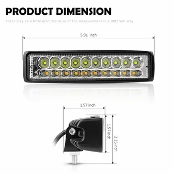

6inch 2pcs LED 12V Work Light Flood Beam Driving Fog Lamp Bar Car SUV Off-road