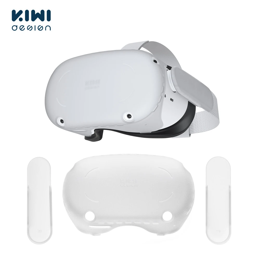 KIWI design VR Shell for Quest 2 Protective Cover with Two Side Protective Shell Cover Protector vr lens protector
