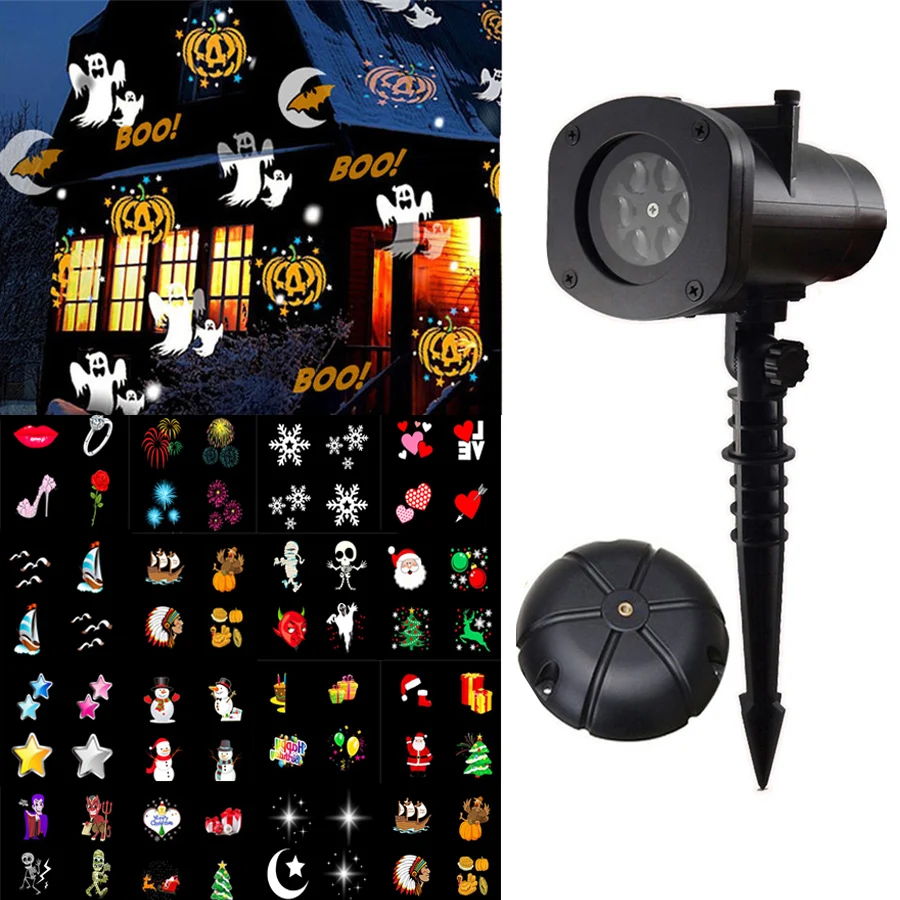 

Thrisdar 16 Slides Christmas Laser Projector Light Snowflakes Outdoor Landscape Spotlight Halloween Wedding Party Stage Light