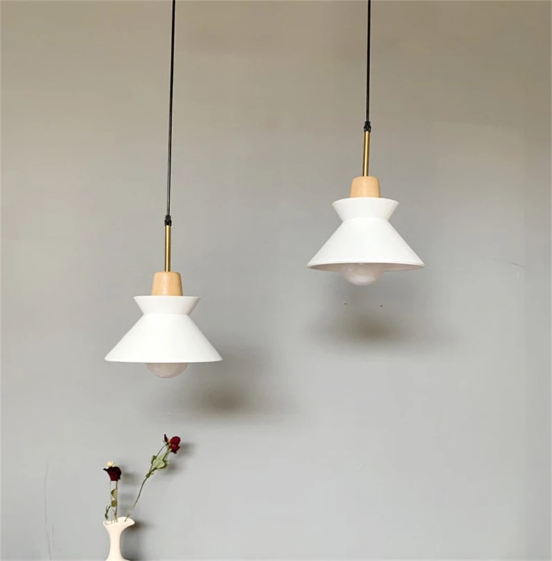 Modern Simple Led Pendant Lights Wooden Designer Sofa Side Home Decor Hanging Lamps Dining Room Restaurant Bar Light Fixtures