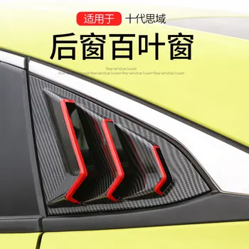 

For Honda Civic 10th 2016 2017 Car-styling Parts 2x Car Rear Window Quarter Side Vent Louvers Scoop Cover Trim Sticker