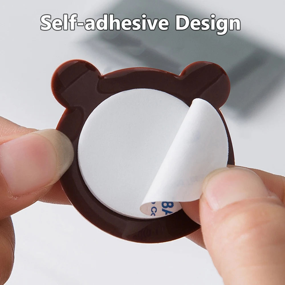 Silicone Cartoon Self Adhesive Door Stopper Crash Pad Wall Protector Door Handle Bumper Guard Anti-slip Thicken Sticker