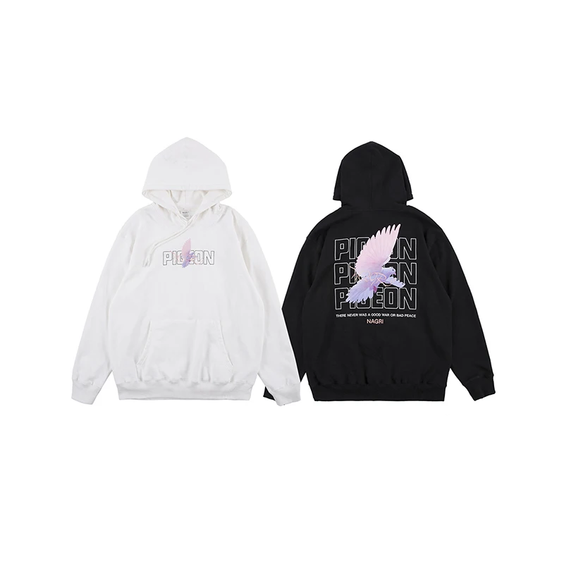 Новая черная белая толстовка уличная Мужская Kanye голубь мира свободная хлопковая толстовка Осень Зима Модный пуловер