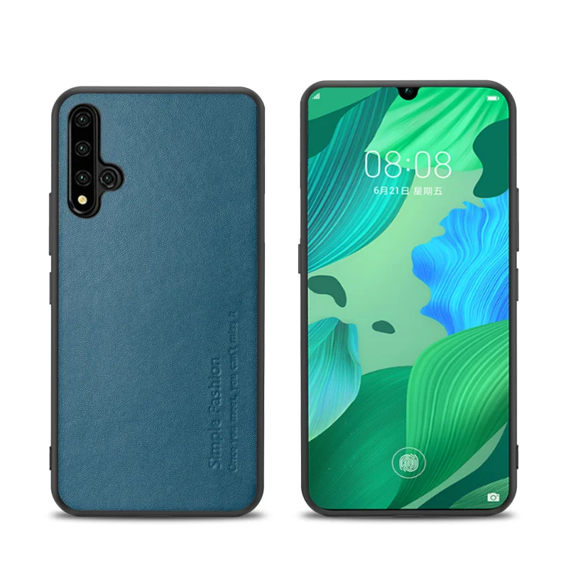 Простой Модный чехол для huawei Nova 5/Pro, чехол s, Ультратонкий чехол из натуральной кожи и силикона, ударопрочный чехол-накладка для Nova5 Pro