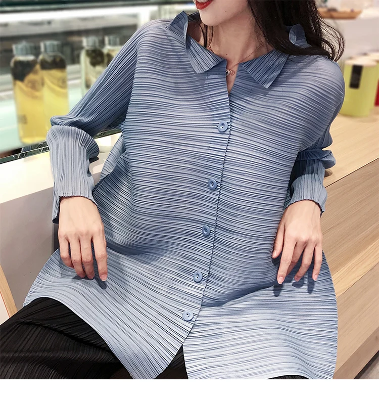 Miyake плиссированная рубашка Женский Ранняя осень кардиган мода дикая короткая куртка Женское пальто