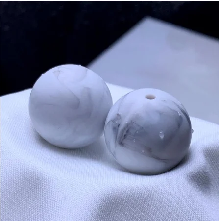 marble gray 10 мм/12 мм/15 мм 1000 шт Силиконовые Ожерелья s бусины для прорезывания зубов DIY BPA бесплатно силиконовые детские прорезывающие бусины оптом - Цвет: marble gray
