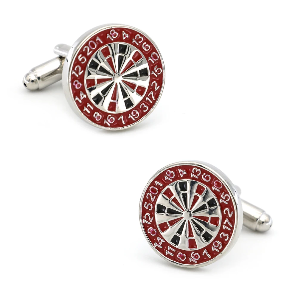 

Sport Design Target Board Cufflinks For Men Quality Copper Material Red Color Cuff Links Wholesale&retail