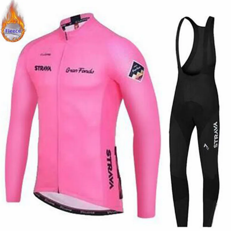 Новинка, Зимняя Теплая Флисовая велосипедная одежда Strava Pro team, Мужская футболка с длинным рукавом, набор для езды на велосипеде, MTB, одежда, комбинезон - Цвет: 7