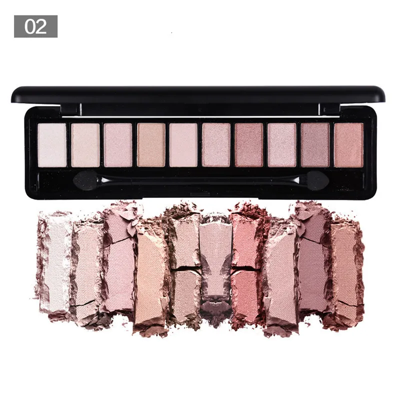 02 BeautyBigBang, 10 цветов, Sombras, тени для век, палитра для макияжа, тени для век, мерцающий и сияющий пигмент, пудра, тени для век, палитра - Цвет: 02