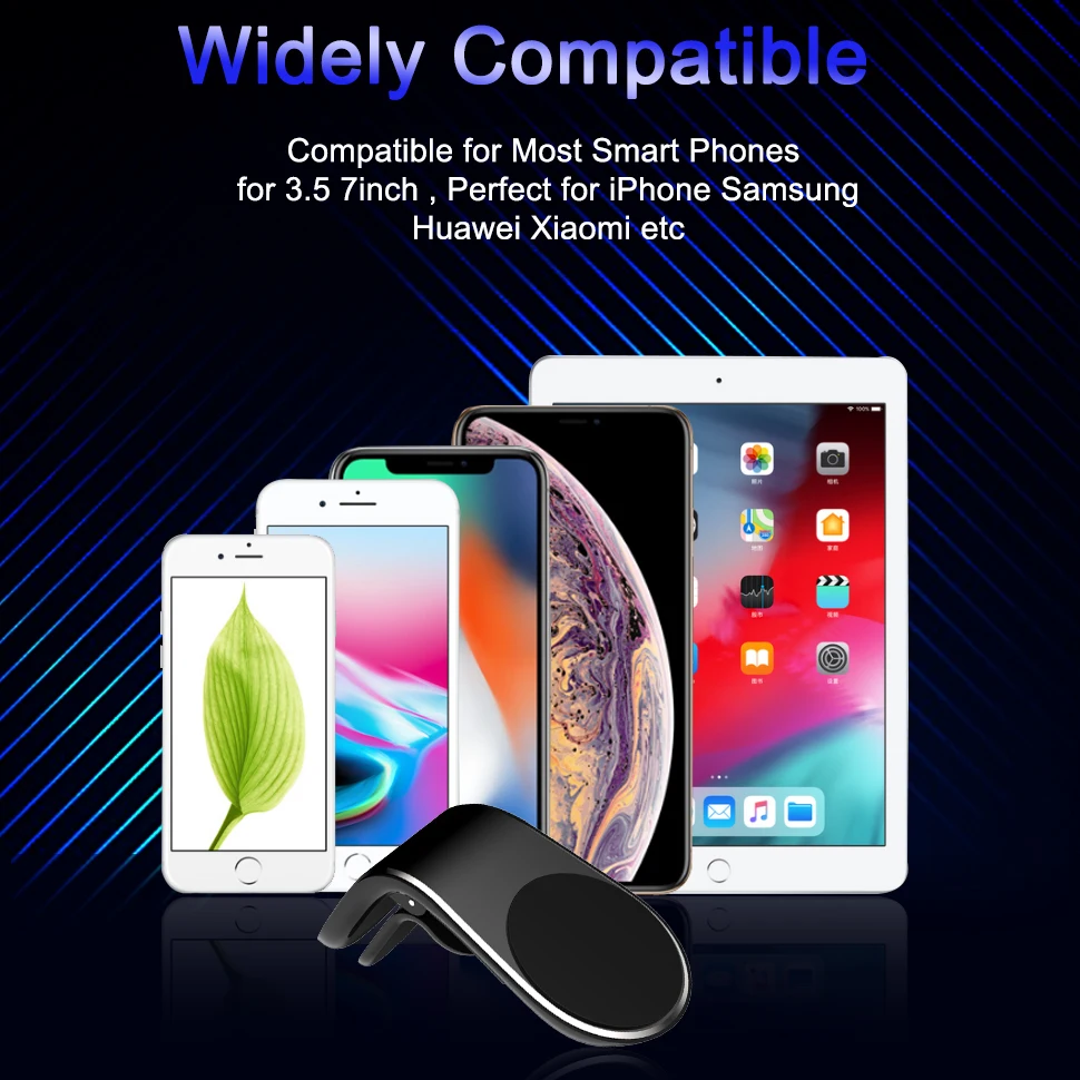

Magnetic Car Phone Holder Air Vent Mount Stand L Shape in Car GPS Mobile Magnet Phone Holder For iPhone X Samsung Huawei
