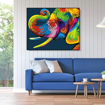 

Frameless DIY Painting By Numbers Minimalism Style Animals Kit DIY Elephant Tusk Canvas Oil Art Picture Home Decorations