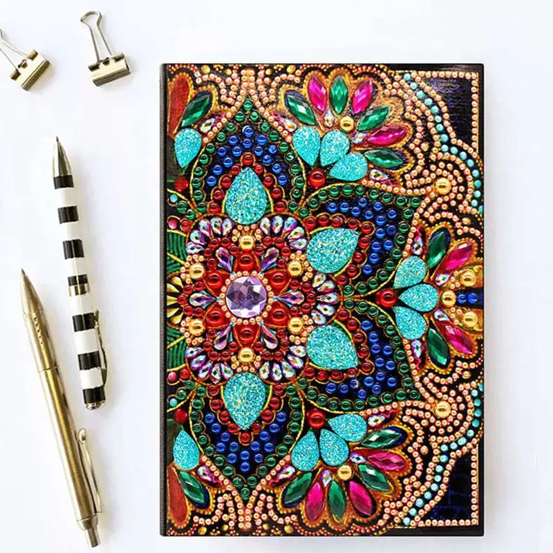 Diy Art Алмазный альбом для рисования дневник Полный Круглый Вышивка мозаикой из стразов A5 64 страницы сова с изображением павлиньей мандалы бабочки