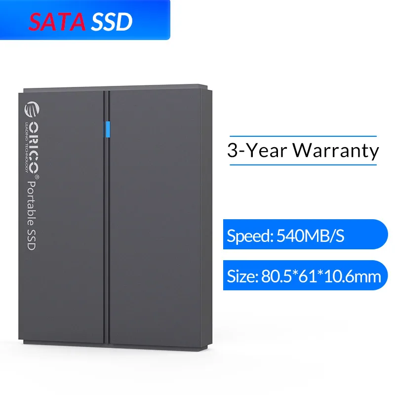 ORICO внешний SSD жесткий диск 1 ТБ 128GB 256GB 512GB SATA mSATA NVME портативный SSD Внешний твердотельный накопитель с USB type C 3,1 - Цвет: BH100 SATA SSD