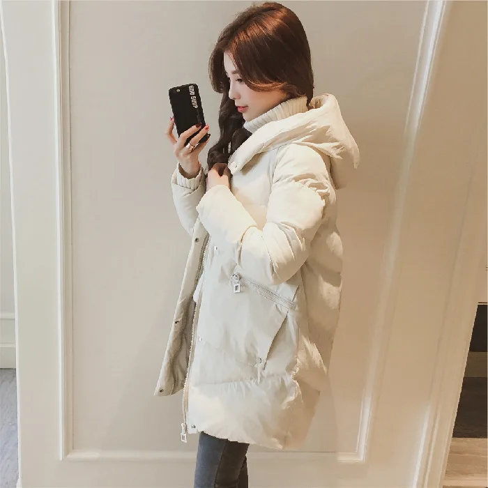 

13408 Winter Korean-style Loose-Fit Cotton-padded Clothes Mid-length New Style Cotton-padded Jacket down Coat 9.21