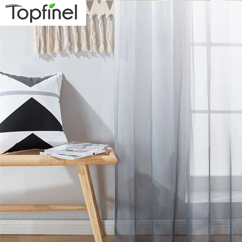 Topfinel хорошо продажа полуградиентные цвет занавески для гостиной спальни кухни