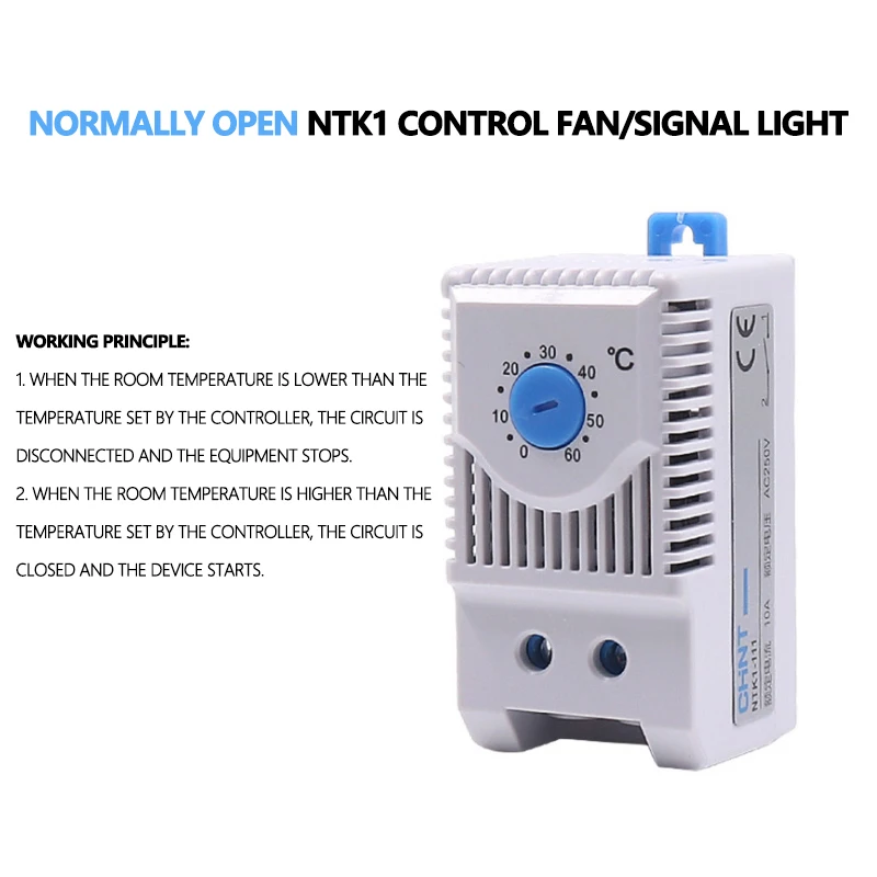 

NC Normally Close NO Normally Open Compact Mechanical Temperature Controller Mini Thermostat cabinet thermostat